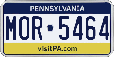 PA license plate MOR5464