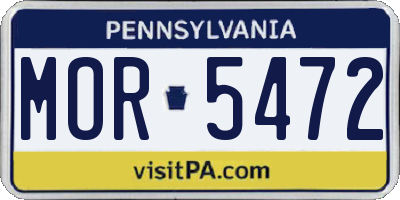 PA license plate MOR5472