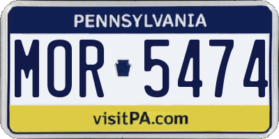 PA license plate MOR5474
