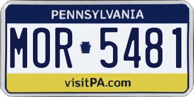 PA license plate MOR5481