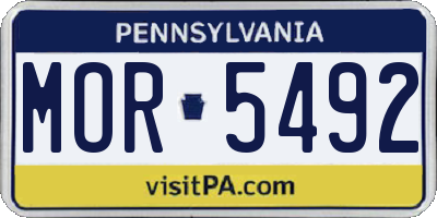 PA license plate MOR5492