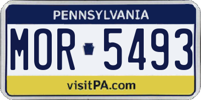 PA license plate MOR5493