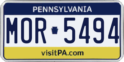 PA license plate MOR5494