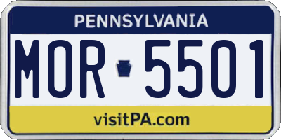 PA license plate MOR5501