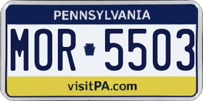PA license plate MOR5503