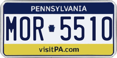 PA license plate MOR5510