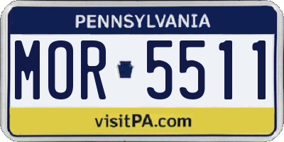 PA license plate MOR5511