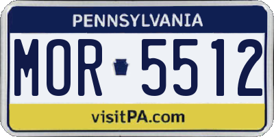 PA license plate MOR5512
