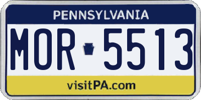 PA license plate MOR5513