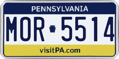 PA license plate MOR5514