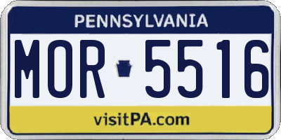 PA license plate MOR5516