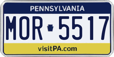 PA license plate MOR5517