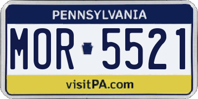 PA license plate MOR5521