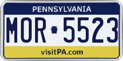 PA license plate MOR5523