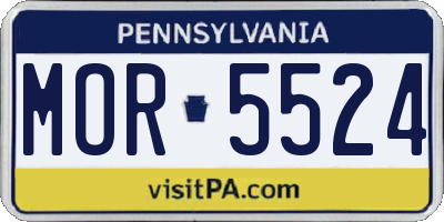 PA license plate MOR5524