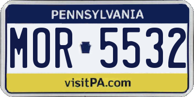PA license plate MOR5532