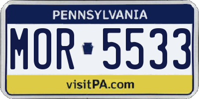 PA license plate MOR5533