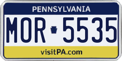 PA license plate MOR5535