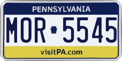 PA license plate MOR5545