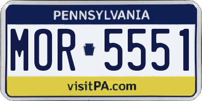 PA license plate MOR5551