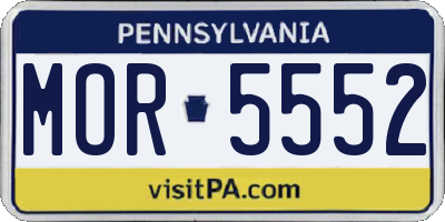 PA license plate MOR5552