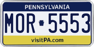 PA license plate MOR5553