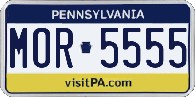 PA license plate MOR5555
