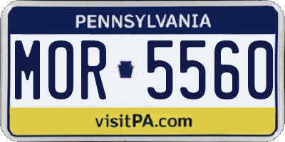 PA license plate MOR5560