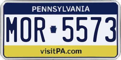 PA license plate MOR5573