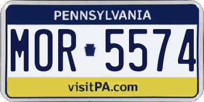 PA license plate MOR5574