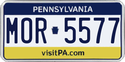 PA license plate MOR5577