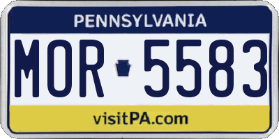 PA license plate MOR5583