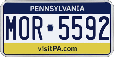 PA license plate MOR5592