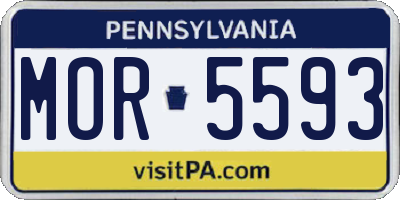 PA license plate MOR5593