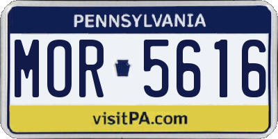 PA license plate MOR5616