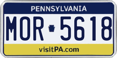 PA license plate MOR5618