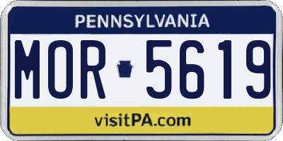 PA license plate MOR5619