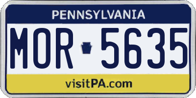 PA license plate MOR5635