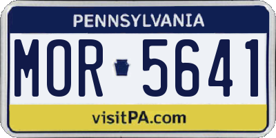 PA license plate MOR5641