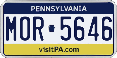 PA license plate MOR5646