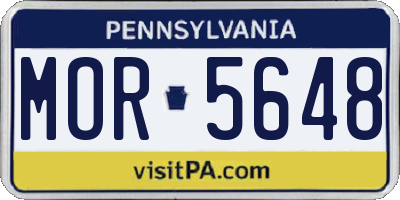 PA license plate MOR5648