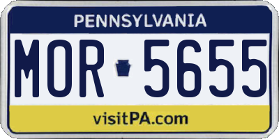PA license plate MOR5655