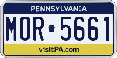 PA license plate MOR5661