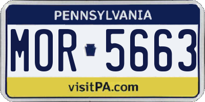 PA license plate MOR5663