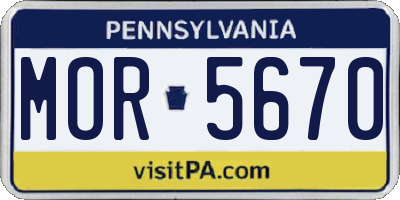 PA license plate MOR5670