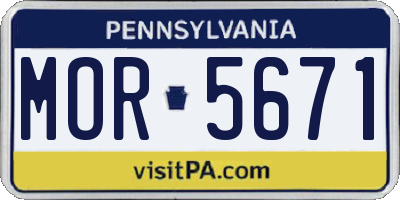 PA license plate MOR5671