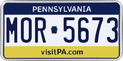 PA license plate MOR5673