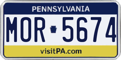 PA license plate MOR5674