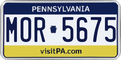 PA license plate MOR5675