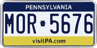 PA license plate MOR5676